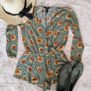 Forever 21 sunflower romper